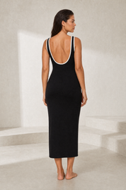 Robe noire dos nu contrastée | Lounelle Paris