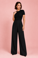 Hoge taille wijde pijpen broek