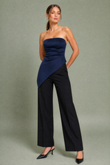 Asymmetrische gerimpelde top bustier