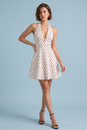 Robe à pois col licou | Vue de face | Lounelle Paris