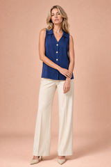 Mouwenloze V-hals blouse