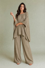 Ensemble ample col bateau | Variante Kaki | Lounelle Paris