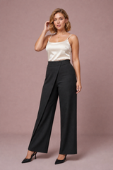 Asymmetrische hoge taille broek