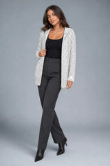 Gebreide gilet met capuchon en rits