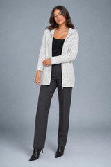 Gebreide gilet met capuchon en rits