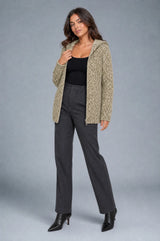 Gebreide gilet met capuchon en rits