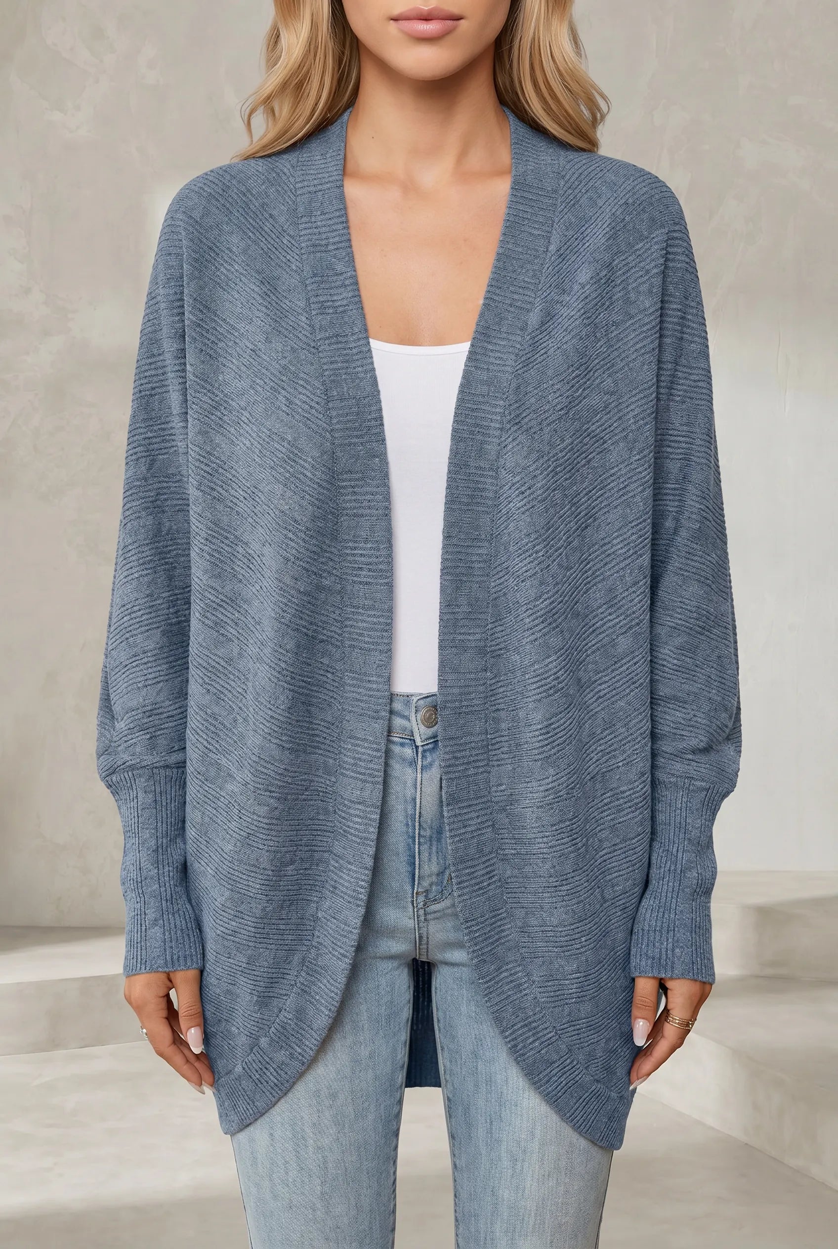 Gilet mi-long en maille côtelée | Lounelle Paris