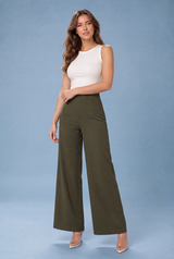 Wijde vloeiende hoge taille broek