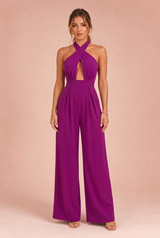 Halternek jumpsuit blote rug
