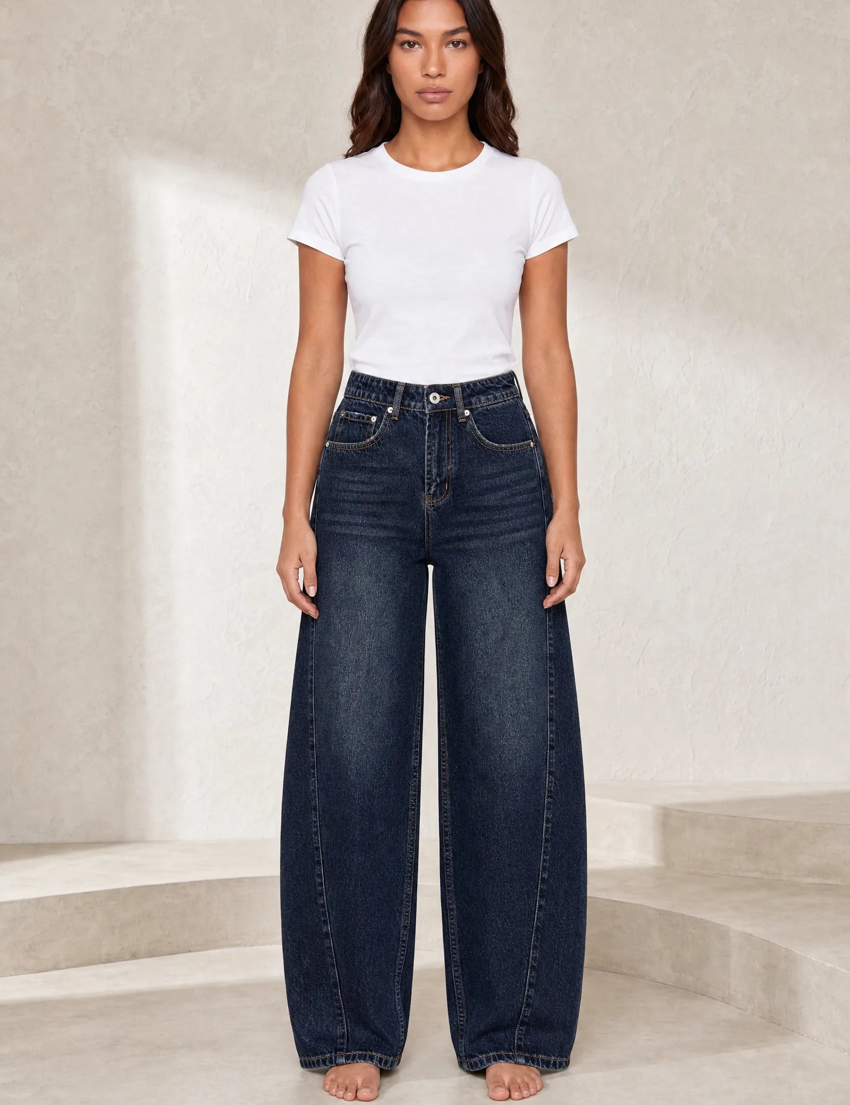 Jean ample taille mi-haute | Lounelle Paris