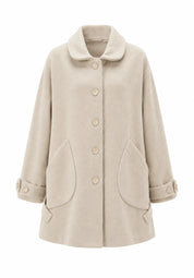 Manteau beige ample col à revers | Lounelle Paris