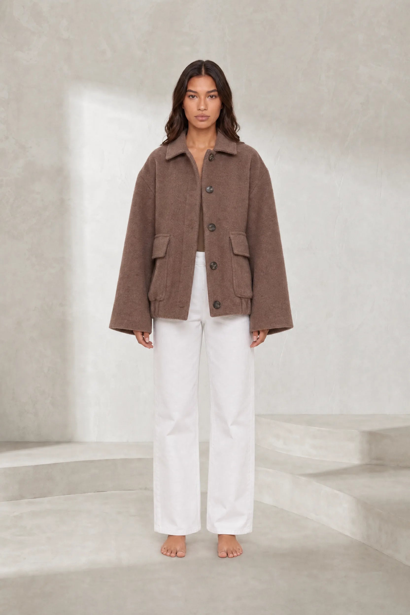 Manteau court ample à boutons | Lounelle Paris