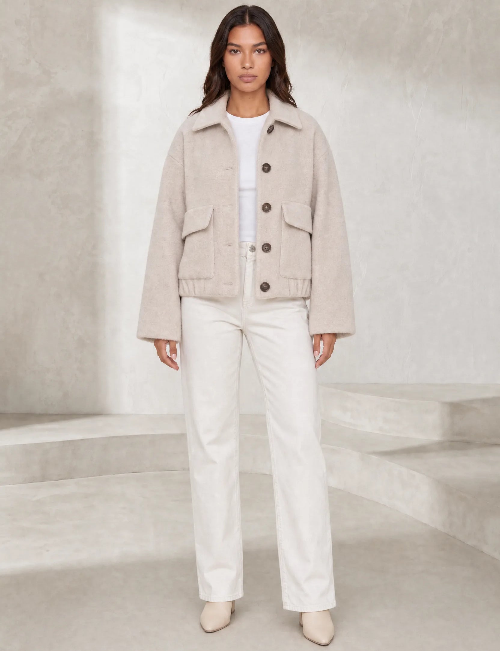 Manteau court ample à boutons | Lounelle Paris