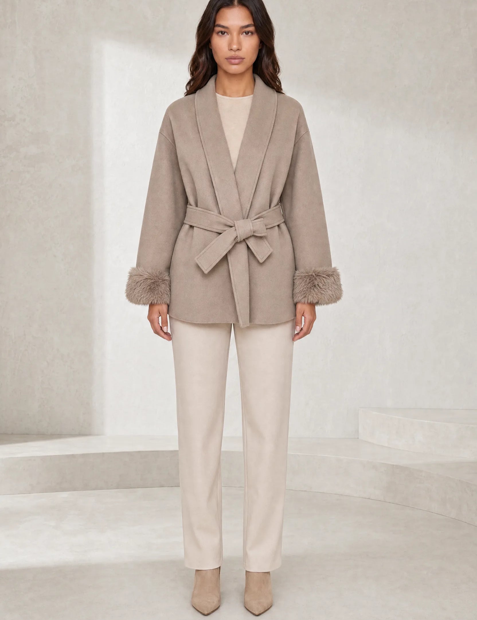 Manteau court ample col châle | Lounelle Paris
