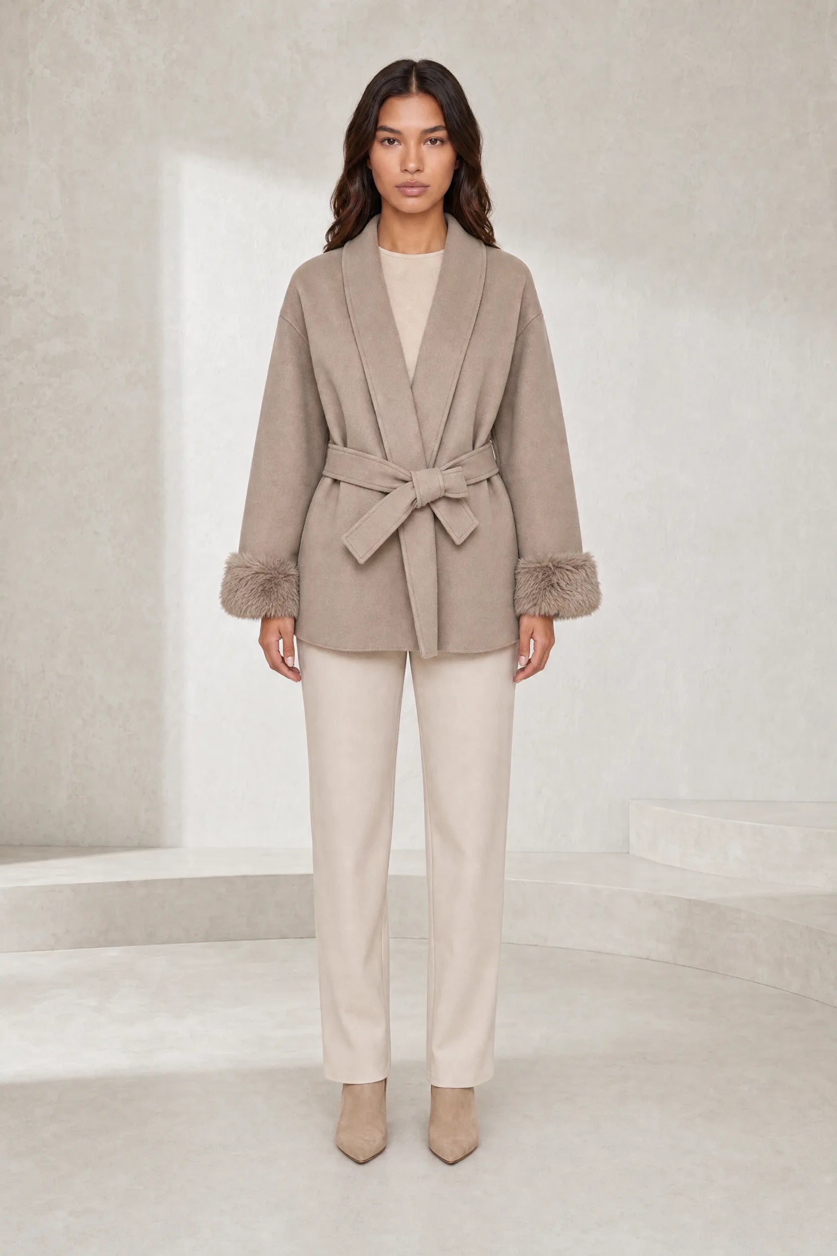 Manteau court ample col châle | Lounelle Paris