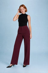 Hoge taille vloeiende tailleurpantalon