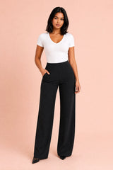 Vloeiende broek met hoge taille