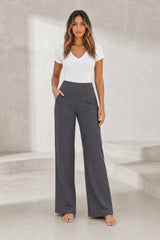 Pantalon fluide taille haute