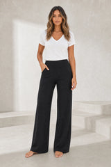 Pantalon fluide taille haute