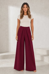 Pantalon large noir plis devant