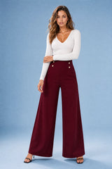 Wijde soepelvallende broek met hoge taille