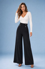 Wijde soepelvallende broek met hoge taille