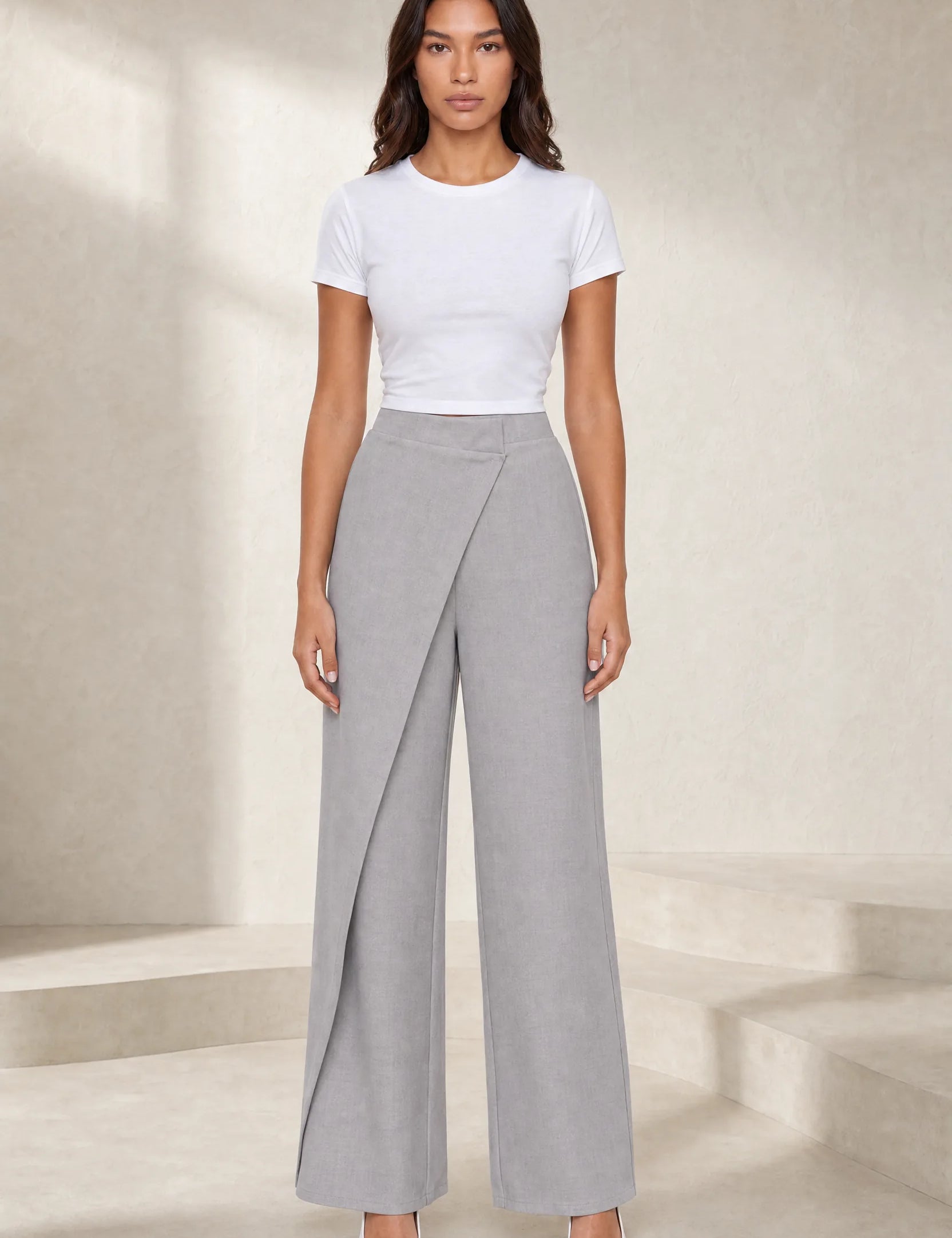 Pantalon taille haute asymétrique | Lounelle Paris