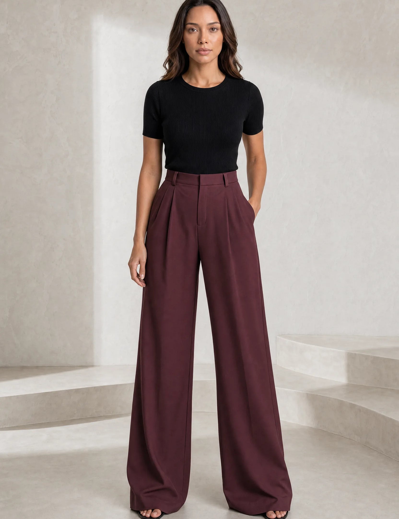 Pantalon taille haute jambes larges | Lounelle Paris