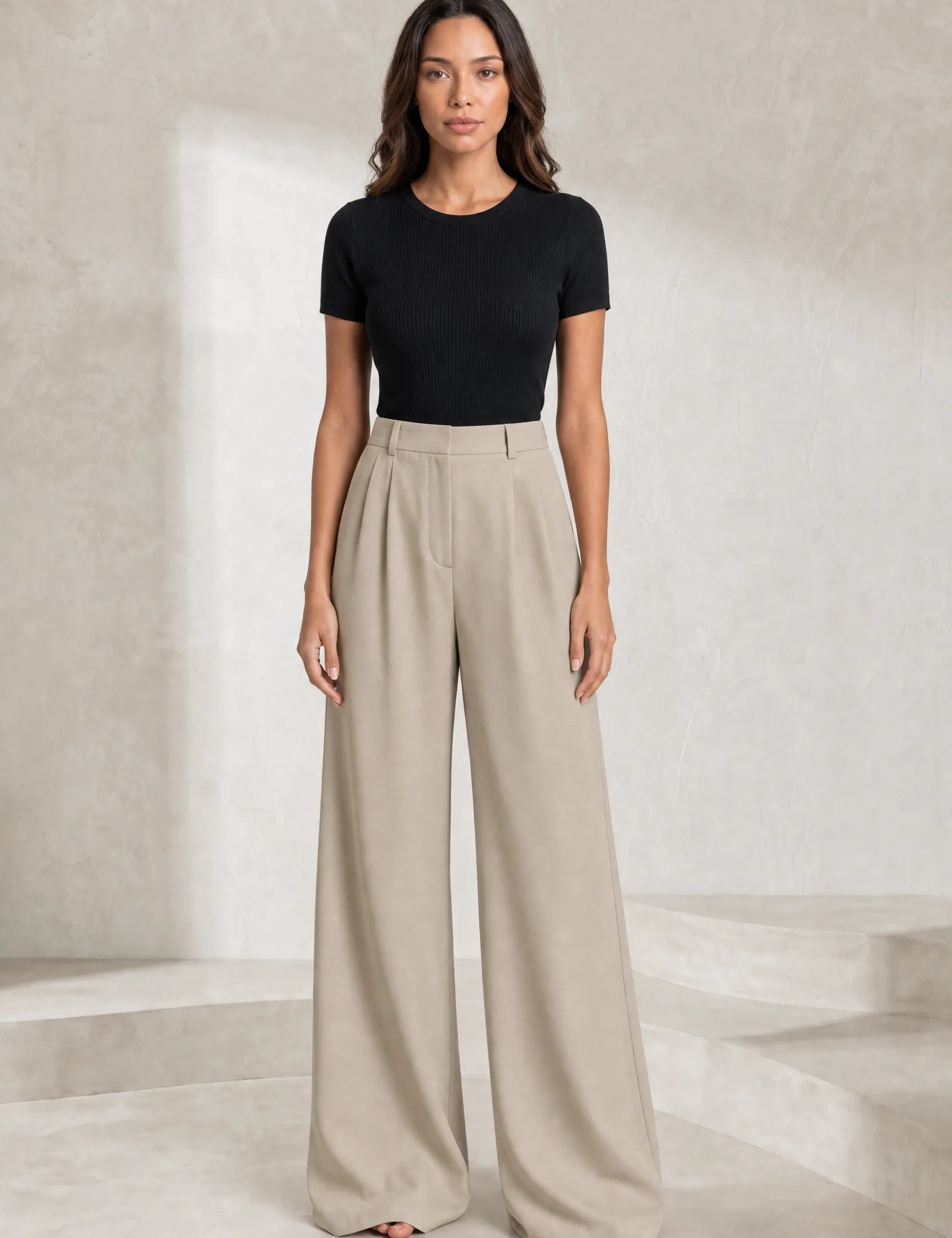 Pantalon taille haute jambes larges | Lounelle Paris