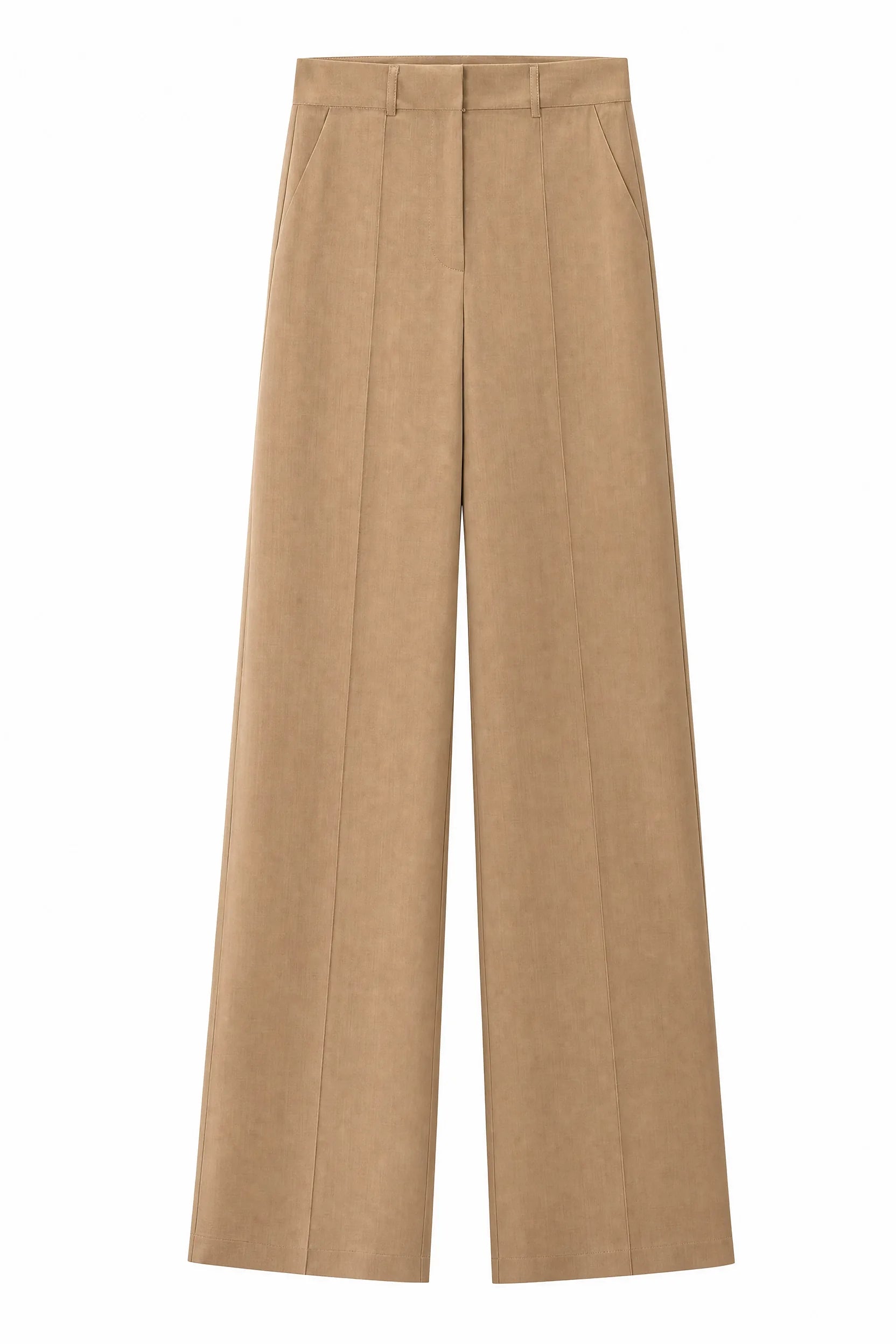 Pantalon tailleur camel coupe large | Lounelle Paris