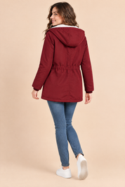 Parka bordeaux oversize à capuche | Vue de dos | Lounelle Paris