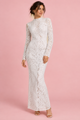 Witte kanten maxi-jurk