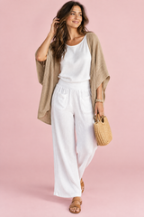 Relaxed khaki vest zonder sluiting