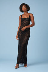Zwarte kanten bodycon-jurk