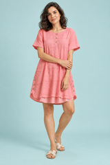 Oversized roze blouse met knoopsluiting