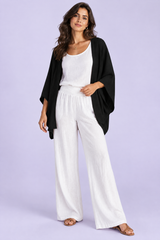 Relaxed zwart vest zonder sluiting