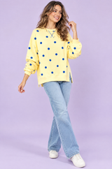 Gele oversized sweater met stippen