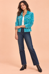 Shirtjasje in blauw met utilityzakken