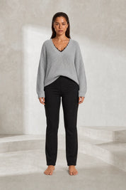 Pull col V à dentelle | Lounelle Paris