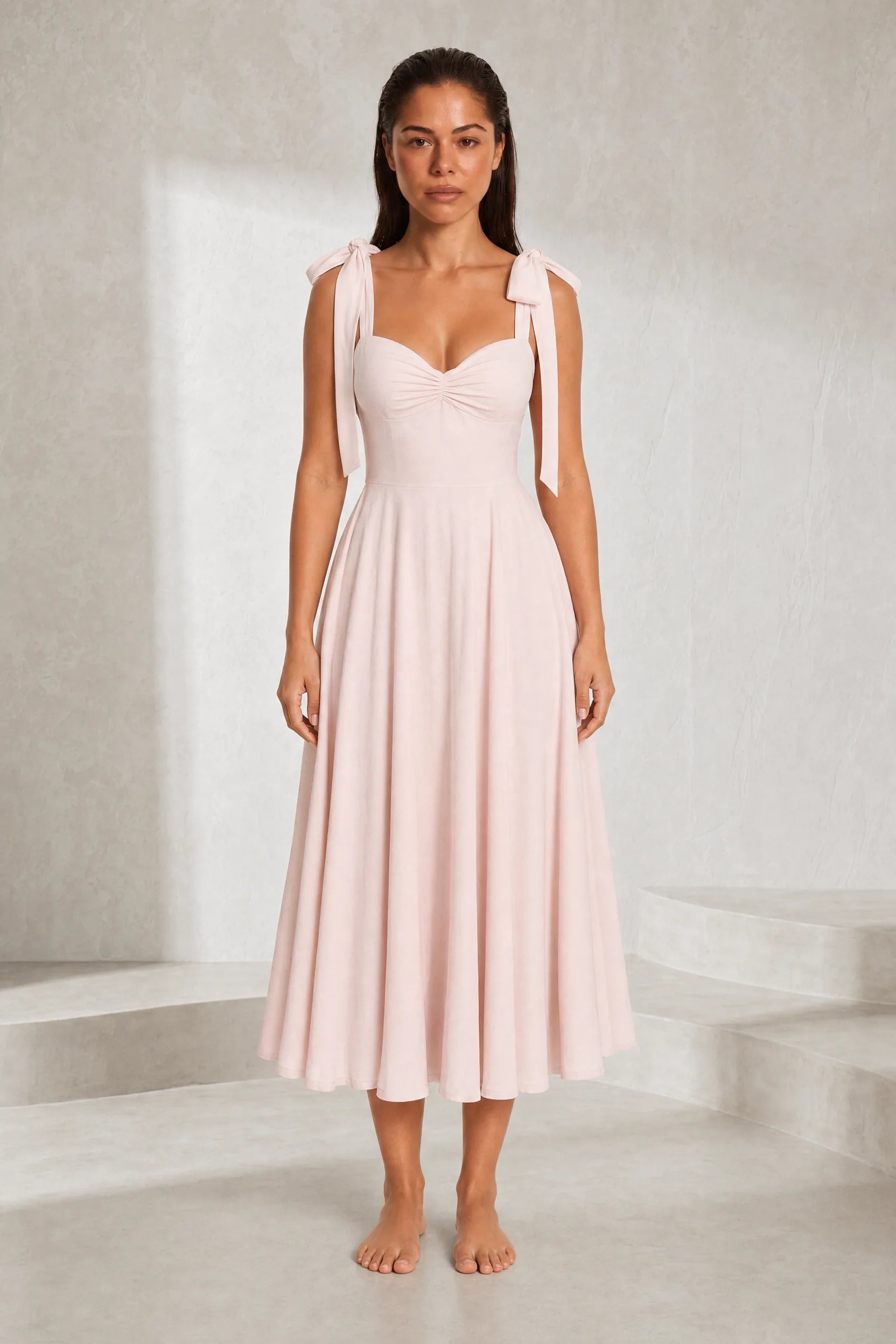 Robe à bretelles nouées dos nu | Lounelle Paris
