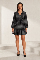 Polkadotjurk met V-hals