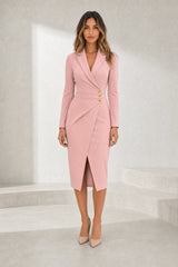 Robe blazer portefeuille fendue