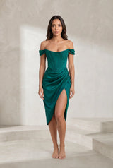 Robe bustier à fente haute