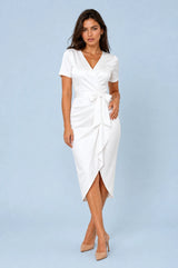 Robe col V met strik