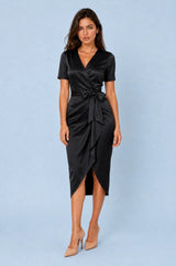 Robe col V met strik