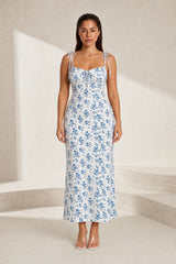 Robe fleurie ajustée dos ouvert