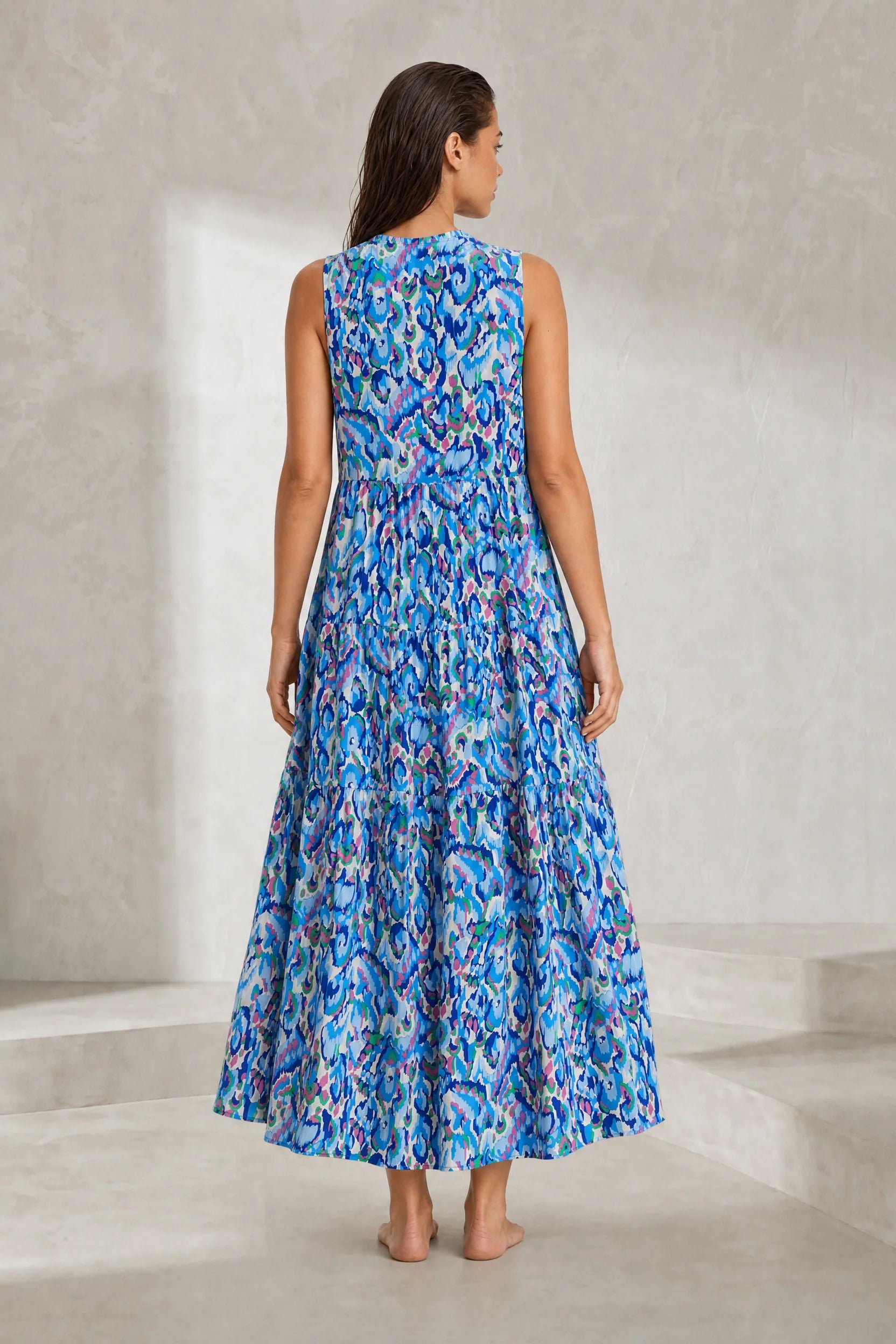 Robe imprimée col V franges | Lounelle Paris