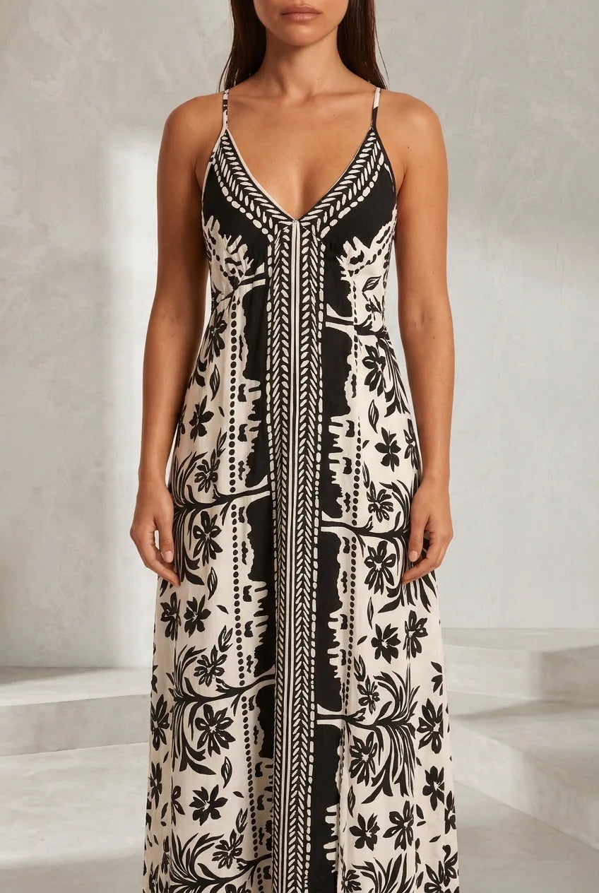 Robe longue blanche à fines bretelles | Lounelle Paris