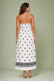 Robe longue blanche bandeau dos nu | Vue de dos | Lounelle Paris