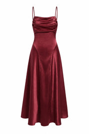 Robe longue bordeaux dos lacé | Lounelle Paris
